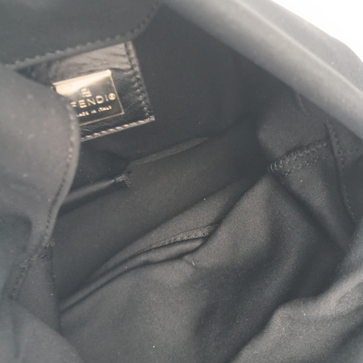 FENDI フェンディ ハンドバッグ マンマバケット ワンショルダーバッグ 26637 ブラック系 キャンバス レディース シルバー金具 美品