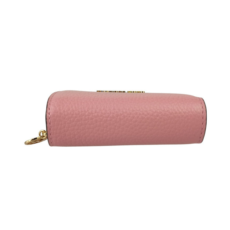 MICHAEL KORS マイケルコース 二つ折り財布 JET SET TRAVEL ジップ チャーム ウォレット ミディアム ピンク系 レザー レディース ゴールド金具 新品未使用展示品