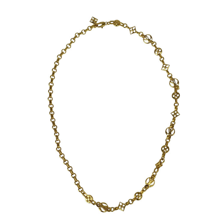 LOUIS VUITTON ルイヴィトン ネックレス コリエ クレイジー イン ロック M00371 ゴールド系 メタル レディース 美品