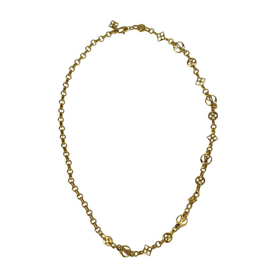LOUIS VUITTON ルイヴィトン ネックレス コリエ クレイジー イン ロック M00371 ゴールド系 メタル レディース 美品