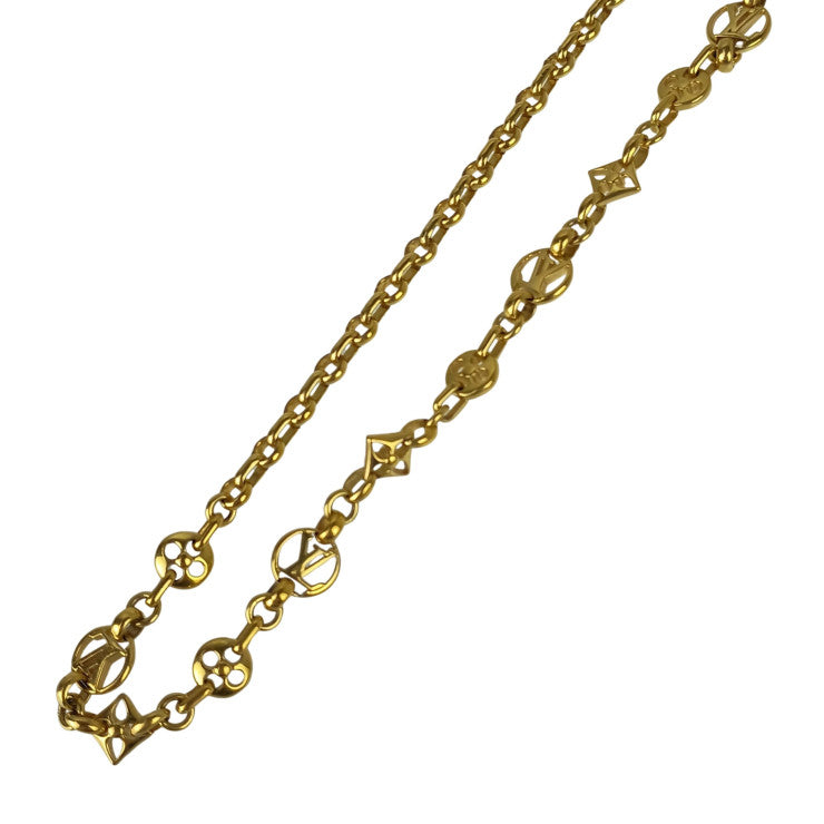 LOUIS VUITTON ルイヴィトン ネックレス コリエ クレイジー イン ロック M00371 ゴールド系 メタル レディース 美品