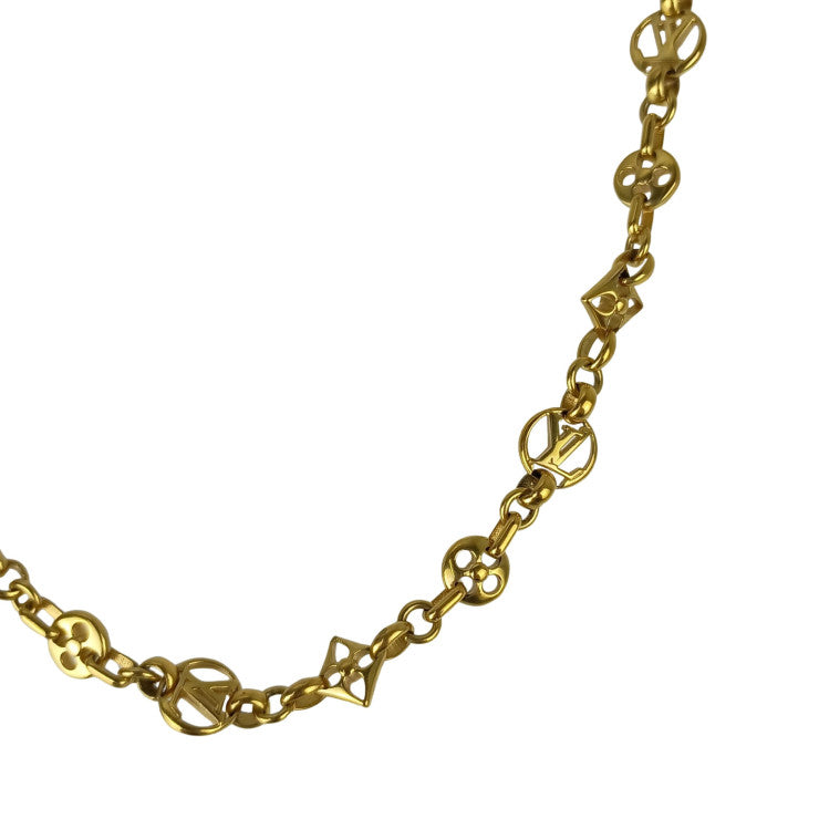 LOUIS VUITTON ルイヴィトン ネックレス コリエ クレイジー イン ロック M00371 ゴールド系 メタル レディース 美品