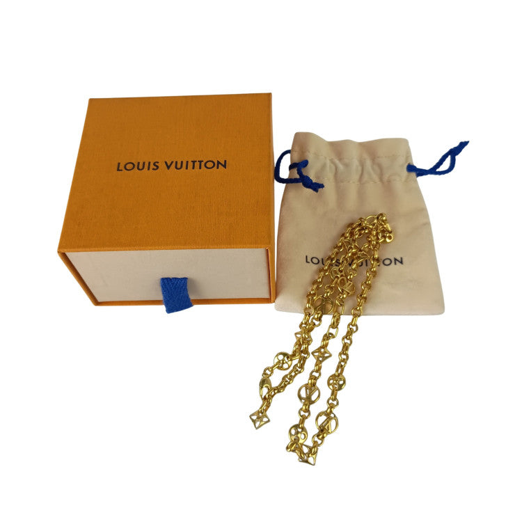 LOUIS VUITTON ルイヴィトン ネックレス コリエ クレイジー イン ロック M00371 ゴールド系 メタル レディース 美品