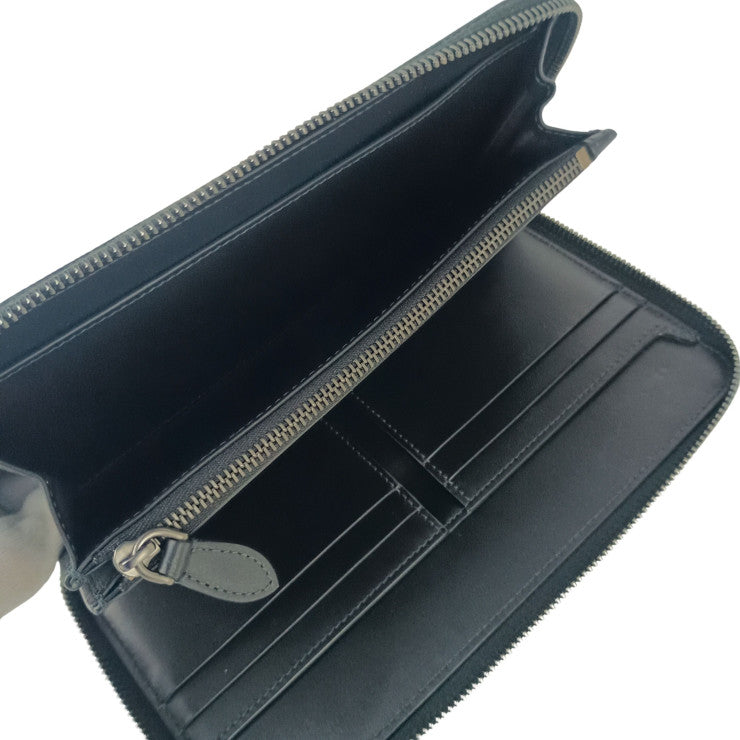 BURBERRY バーバリー 長財布 CHARCOAL CHECK チャコールチェック 8066839 チャコールグレー系 PVC レザー メンズ トラベルケース 美品