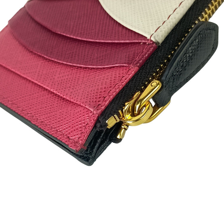 PRADA プラダ コインケース 1MC086 NERO+IBISC系 SAFFIANO MULTIC サフィアーノ ユニセックス カードケース ゴールド金具 美品