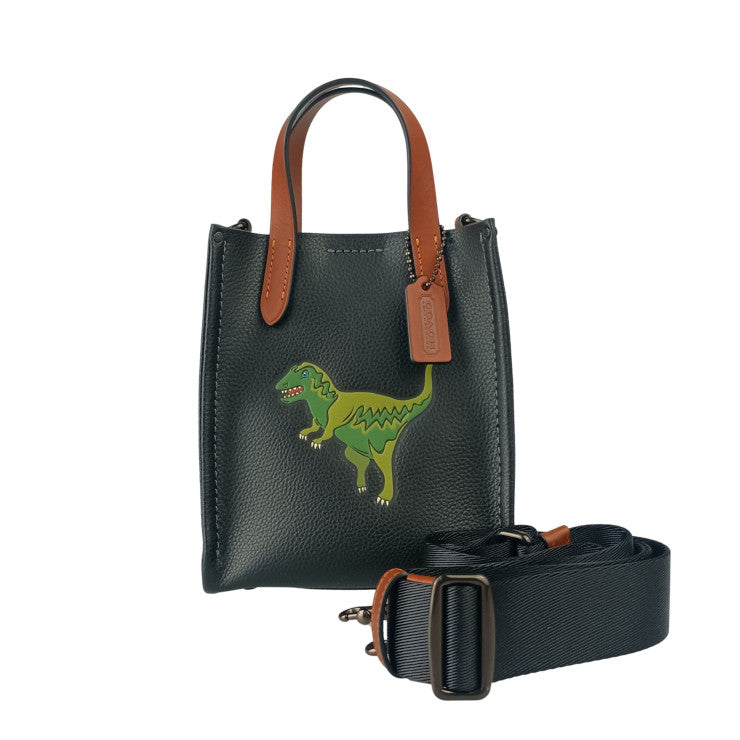 COACH コーチ ハンドバッグ リレー トート バッグ 17・レキシー CCL17 ブラック マルチ系 ポリッシュド ペブル レザー メンズ 2WAY ショルダーバッグ 超美品