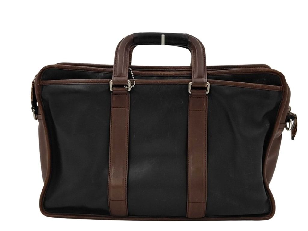 COACH コーチ ビジネスバッグ レキシントン F70662 ブラック系 ブラウン レザー メンズ ブリーフケース