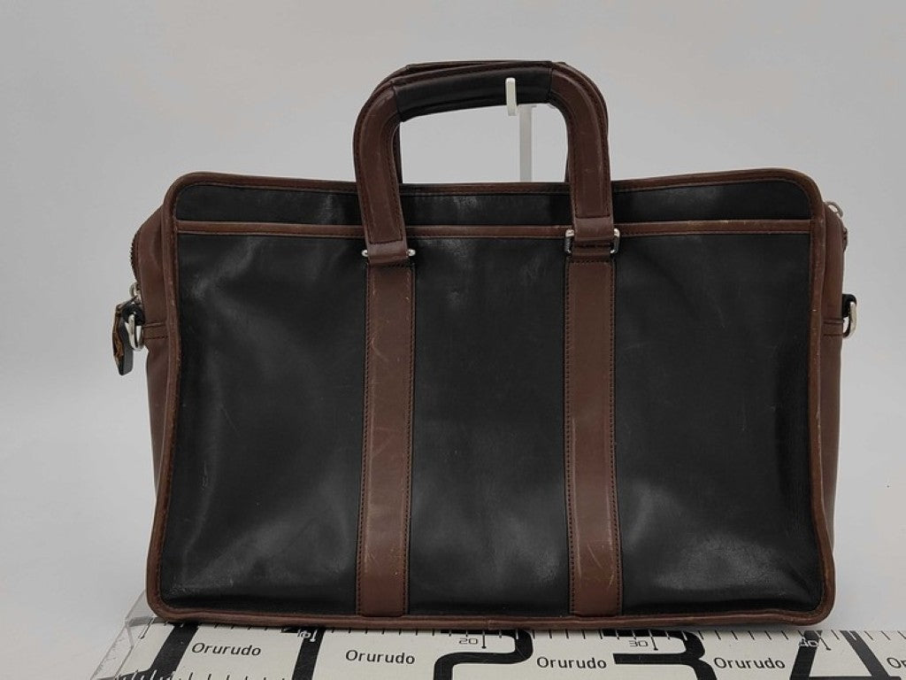 COACH コーチ ビジネスバッグ レキシントン F70662 ブラック系 ブラウン レザー メンズ ブリーフケース