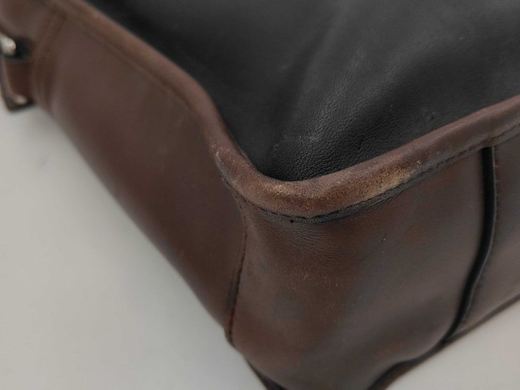 COACH コーチ ビジネスバッグ レキシントン F70662 ブラック系 ブラウン レザー メンズ ブリーフケース