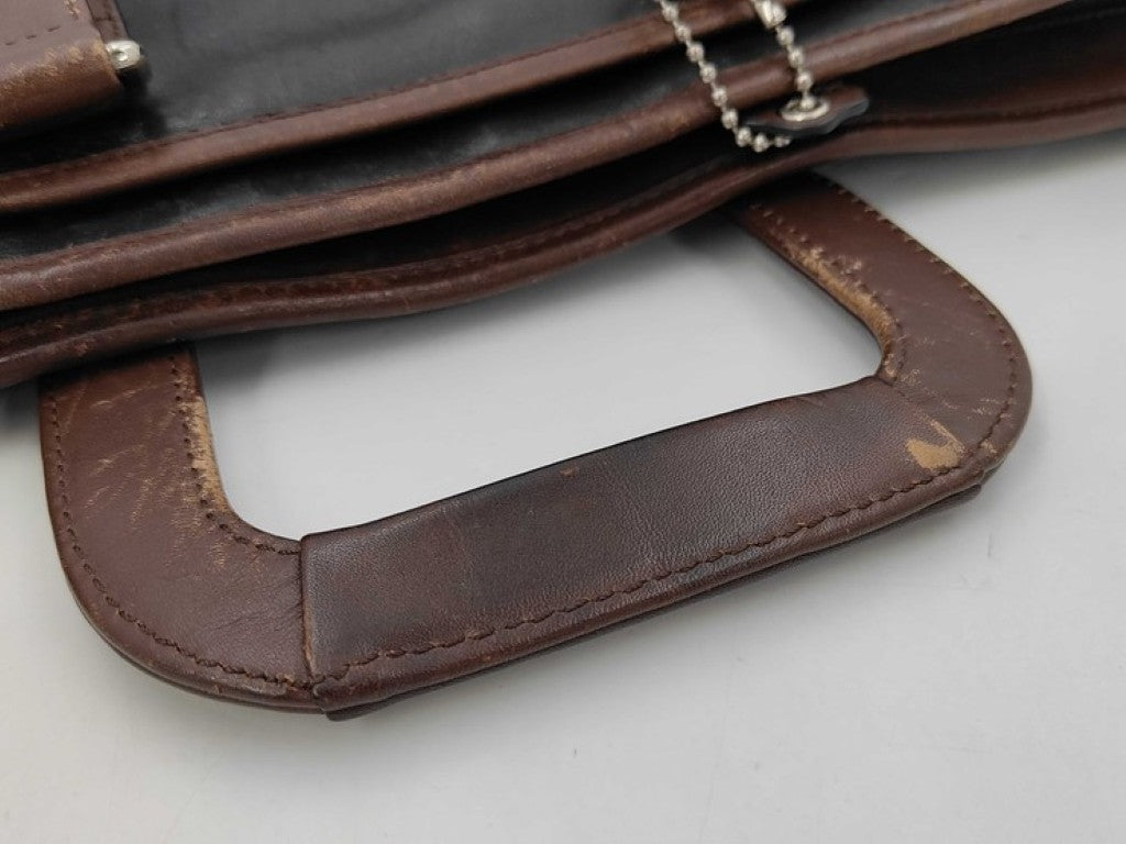 COACH コーチ ビジネスバッグ レキシントン F70662 ブラック系 ブラウン レザー メンズ ブリーフケース