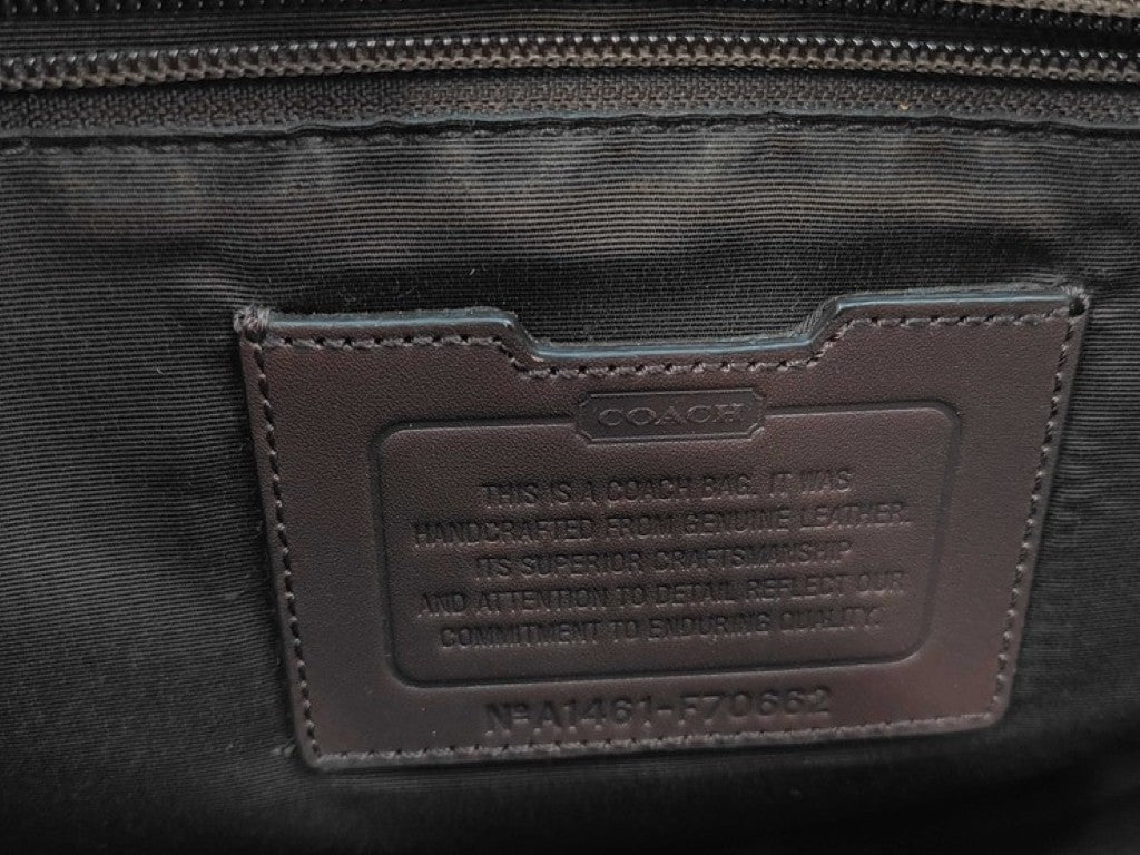 COACH コーチ ビジネスバッグ レキシントン F70662 ブラック系 ブラウン レザー メンズ ブリーフケース