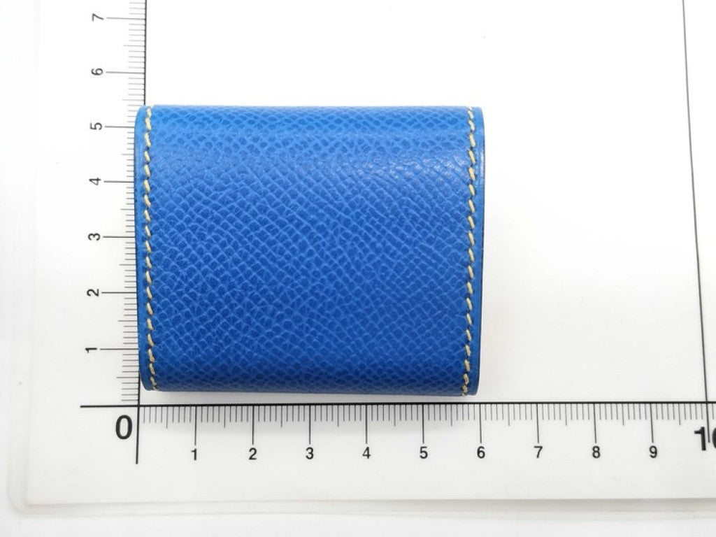 HERMES エルメス ポストイットケース アラジフ ブルー系 レザー ユニセックス ゴールド金具 美品