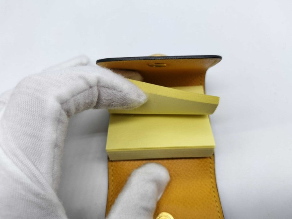 HERMES エルメス ポストイットケース アラジフ ブルー系 レザー ユニセックス ゴールド金具 美品