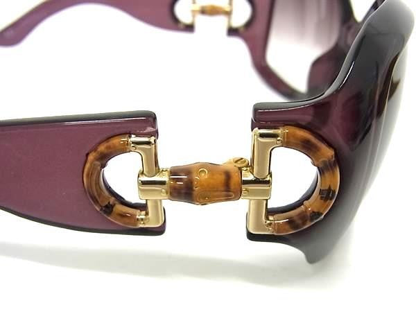 GUCCI グッチ サングラス バンブー GG2991/F/S パープル系 プラスチック レディース ホースビット ゴールド金具 アジアンフィット 美品