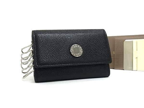 BVLGARI ブルガリ キーケース クラシコ 20234 ブラック系 グレイン カーフ レザー メンズ ６連 シルバー金具 新品未使用展示品