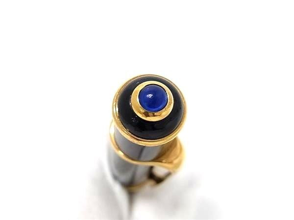 Cartier カルティエ ボールペン Diabolo de Cartier ディアボロ ドゥ カルティエ ブラック ゴールド ブルー系 レジン メンズ 筆記用具 文房具 美品