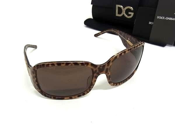 DOLCE＆GABBANA ドルチェ&ガッバーナ サングラス DG6038-B ブラウン系 プラスチック レディース ヒョウ柄 ゴールド金具 美品