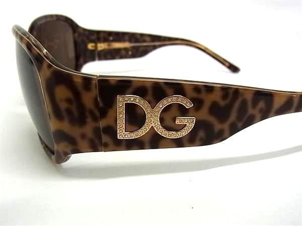 DOLCE＆GABBANA ドルチェ&ガッバーナ サングラス DG6038-B ブラウン系 プラスチック レディース ヒョウ柄 ゴールド金具 美品