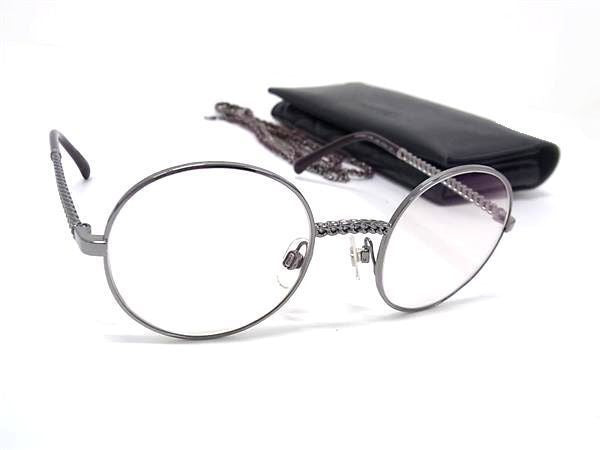 CHANEL シャネル 眼鏡 オプティカルフレーム 2186 シルバー系 × ダークパープル クリアライトブラウン系レンズ メタル プラスチック レディース 伊達メガネ サングラスココマーク 超美品