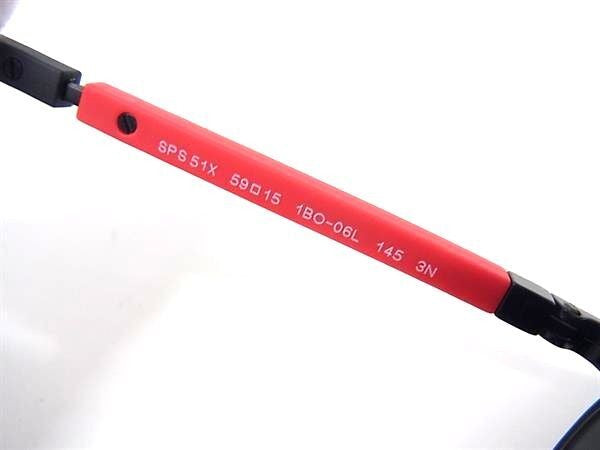 PRADA プラダ サングラス プラダスポーツ リネア ロッサ SPS 51X ブラック系×レンズ クリアブラック系 メタル×樹脂 ユニセックス アビエイター 美品