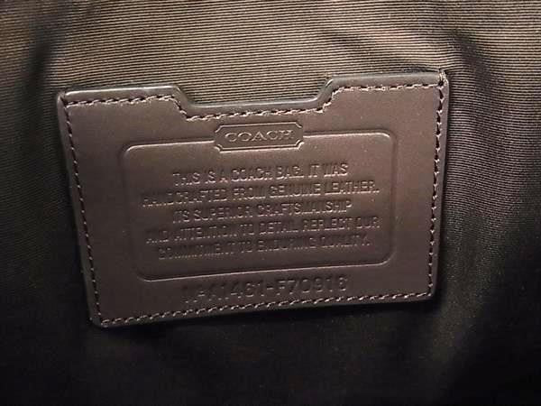 COACH コーチ ビジネスバッグ レキシントン レザー メトロポリタン トート F70916 ダークネイビー系×ブラウン系 スムースレザー メンズ 2WAY ショルダーバッグ ブリーフケース シルバー金具 美品
