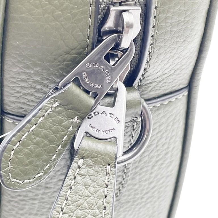 COACH コーチ ビジネスバッグ グラハム ストラクチャード ブリーフ C8174 カーキ系 レザー メンズ 2WAY ハンドバッグ 美品