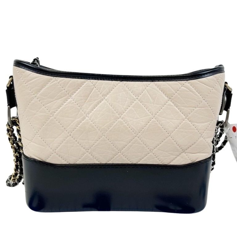 CHANEL シャネル ショルダーバッグ ガブリエル AS1521 ベージュ×ブラック系 カーフ×レザー レディース ココマーク 2WAY チェーン ゴールド シルバー金具 美品