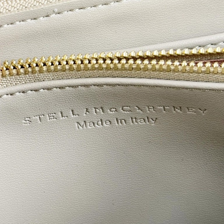 STELLA McCARTNEY ステラマッカートニー 長財布 ファラベラ 434750 ベージュ系 フェイクレザー レディース ラウンドファスナー ゴールド金具 美品