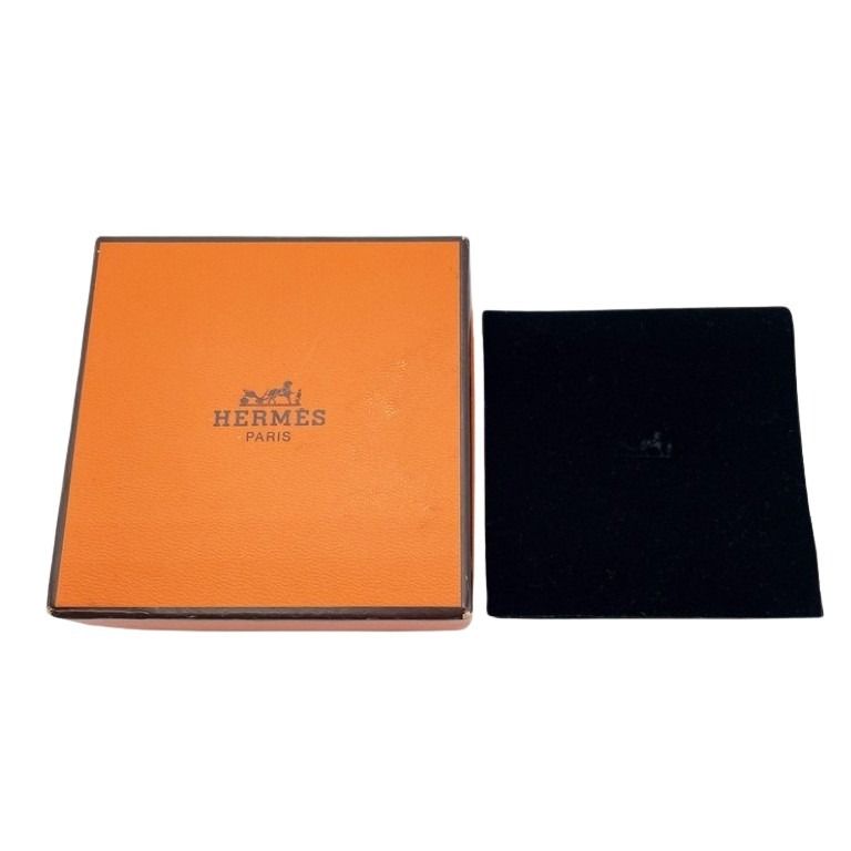HERMES エルメス ブレスレット ケリーバングル ブラウン シルバー系 リザード型押しレザー レディース 美品