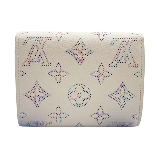 LOUIS VUITTON ルイヴィトン 三つ折り財布 ポルトフォイユ･イリスXS M25640 ドリームベージュ系 マヒナ レディース コンパクト シルバー金具 超美品