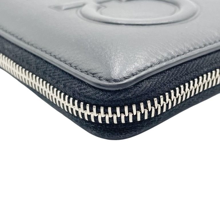 JIMMY CHOO ジミーチュウ 長財布 BETTINA ベティーナ ブラック系 レザー レディース ラウンドファスナー シルバー金具 美品