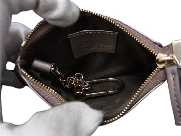 GUCCI グッチ コインケース グッチシマ 233183 ライトメタリックパープル系 レザー レディース 小銭入れ ゴールド金具 美品