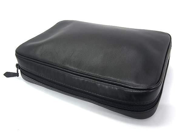 dunhill ダンヒル セカンドバッグ コンフィデンシャル クラッチバッグ ブラック系 レザー メンズ リストレット 美品