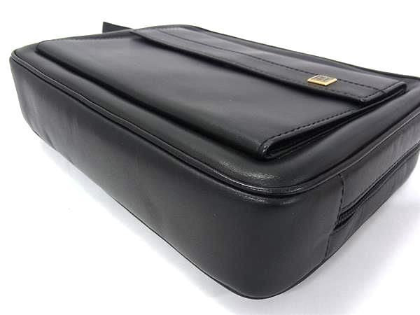 dunhill ダンヒル セカンドバッグ コンフィデンシャル クラッチバッグ ブラック系 レザー メンズ リストレット 美品