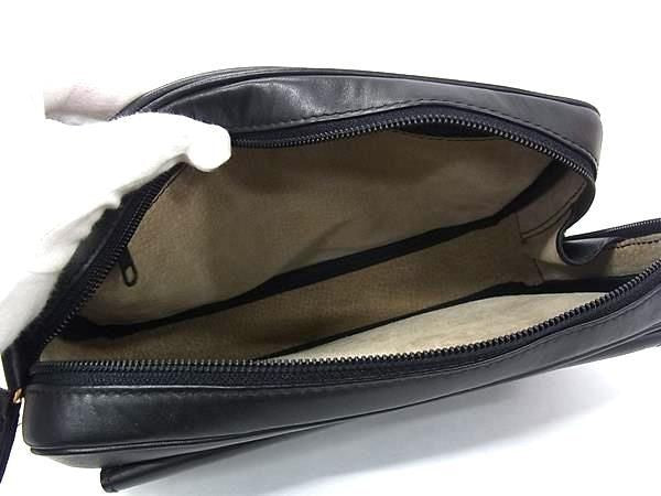 dunhill ダンヒル セカンドバッグ コンフィデンシャル クラッチバッグ ブラック系 レザー メンズ リストレット 美品