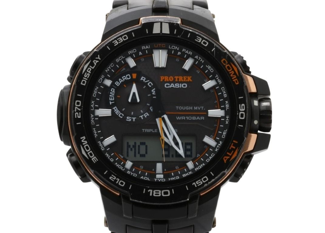 CASIO カシオ 時計 PRO TREK プロトレック PRW-6000Y-1JF ブラック系 カーボン ステンレススチール 樹脂バンド メンズ アナデジ 美品