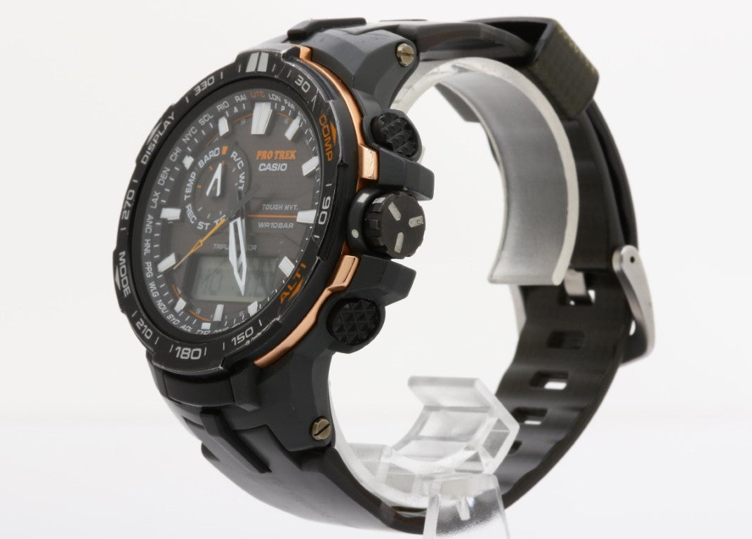 CASIO カシオ 時計 PRO TREK プロトレック PRW-6000Y-1JF ブラック系 カーボン ステンレススチール 樹脂バンド メンズ アナデジ 美品