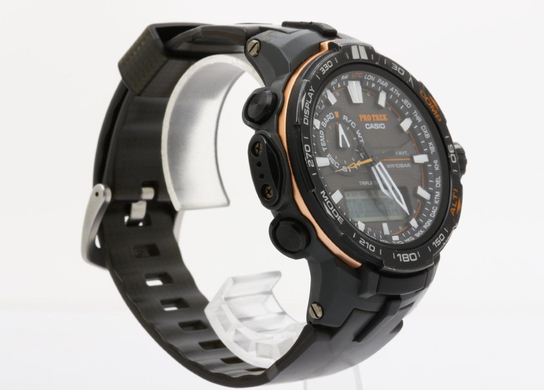 CASIO カシオ 時計 PRO TREK プロトレック PRW-6000Y-1JF ブラック系 カーボン ステンレススチール 樹脂バンド メンズ アナデジ 美品