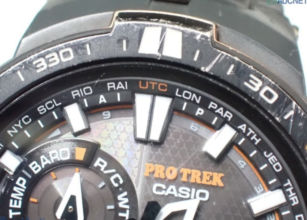 CASIO カシオ 時計 PRO TREK プロトレック PRW-6000Y-1JF ブラック系 カーボン ステンレススチール 樹脂バンド メンズ アナデジ 美品