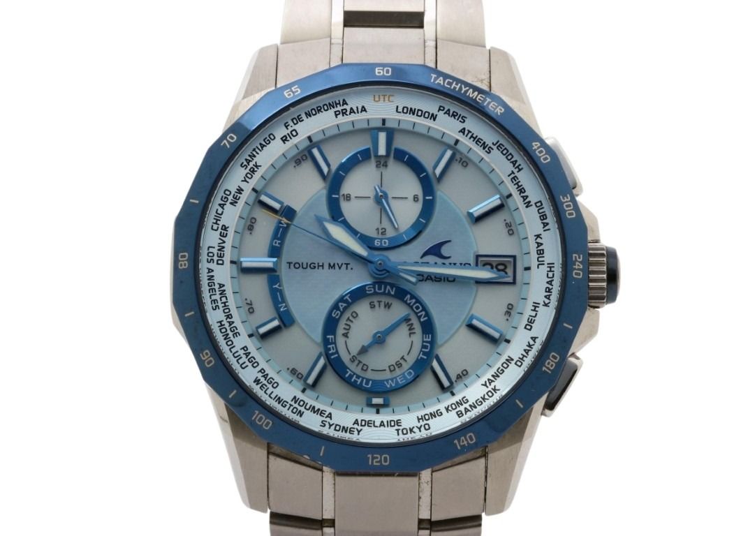 CASIO カシオ 時計 OCEANUS オシアナス OCW-S2000P-2AJF ブルー シルバー系 チタン メンズ アナログ 美品