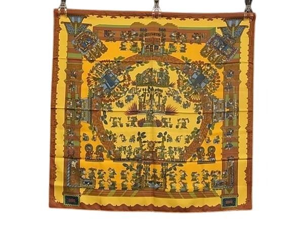 HERMES エルメス スカーフ カレ90 マルチカラー シルク100% レディース ASTRES es SOLEILS 天体と太陽 美品