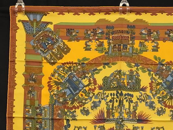 HERMES エルメス スカーフ カレ90 マルチカラー シルク100% レディース ASTRES es SOLEILS 天体と太陽 美品