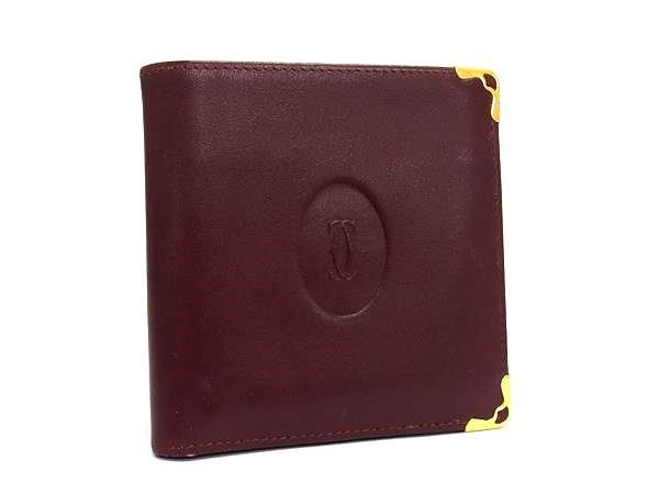 Cartier カルティエ 財布 マストライン ボルドー レザー メンズ 二つ折り 財布