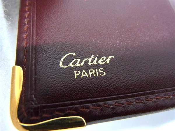 Cartier カルティエ 財布 マストライン ボルドー レザー メンズ 二つ折り 財布