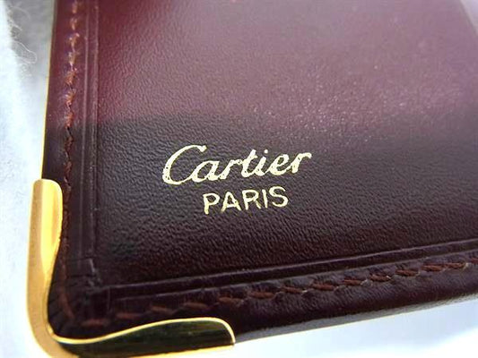 Cartier カルティエ 財布 マストライン ボルドー レザー メンズ 二つ折り 財布