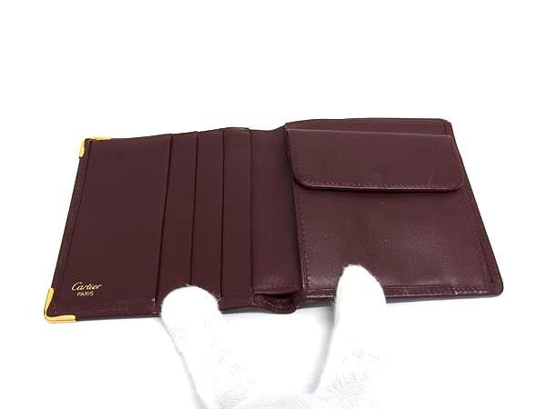 Cartier カルティエ 財布 マストライン ボルドー レザー メンズ 二つ折り 財布