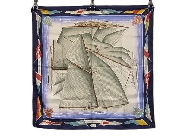 HERMES エルメス スカーフ カレ90 マルチカラー シルク100% レディース Laisser porter 美品
