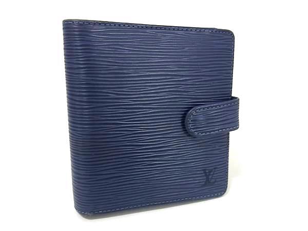 LOUIS VUITTON ルイヴィトン 財布 ポルトビエ コンパクト M63555 トレドブルー エピ ユニセックス 二つ折り 財布 美品