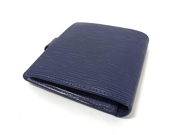 LOUIS VUITTON ルイヴィトン 財布 ポルトビエ コンパクト M63555 トレドブルー エピ ユニセックス 二つ折り 財布 美品