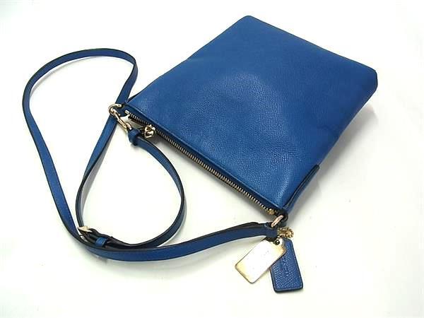 COACH コーチ ショルダーバッグ キット メッセンジャー 41320 ブルー レザー ユニセックス ゴールド金具
